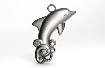 delfino pendente gioielleria gioiello marino pesce arte 3d print model - Mito3D