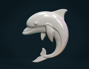 dauphin soulagement mer océan Marin poisson bijoux charme pendentif 3d print model - Mito3D