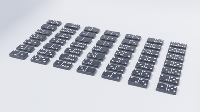 domino tuile collection 3d soutenir atout pbr texture dominos planche Jeu table sport rectangle jouet amusement 3d print model - Mito3D