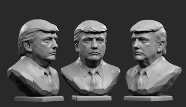 donald trump president bust statue scupture printing 3d print model - Mito3D