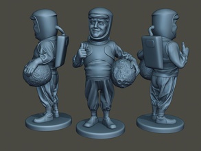 donald trump astronauta en miniatura figura escultura hombre los hombres dedo militar meme de pie caricatura halloween espacio la nasa marte luna el 3d print model - Mito3D