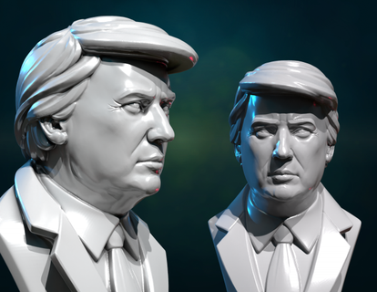 Donald triunfo busto escultura presidente política retrato cabeza cara Estados Unidos America maga 3d print model - Mito3D