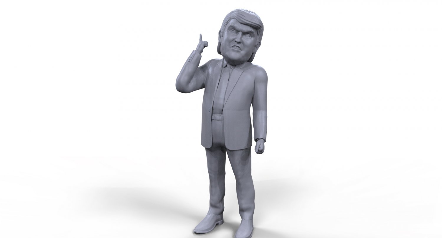 donald trump stylized high quality 3d printable miniature donald-trump politician president us art board-game person celebrity human man sculpture people 3D print model - Mito3D