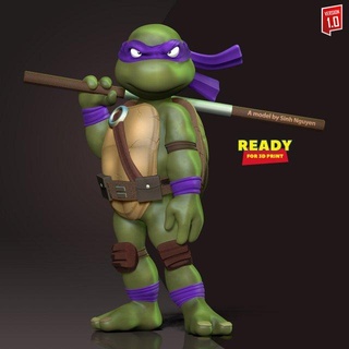 Donatello adolescent mutant ninja tortues monstres créatures Donnie super héros teenagemutantninjaturtles bandes dessinées dessin animé 3dprint 3dprinting statue figure personnage tmnt Léonard 3d print model - Mito3D