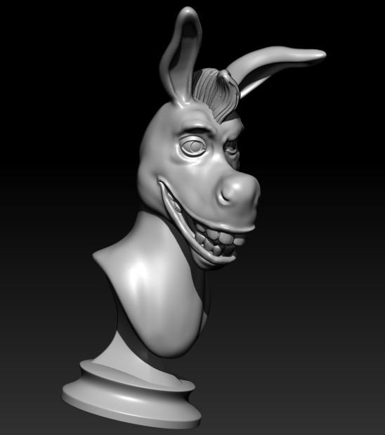 donkey 3d print model in figurines 3dexport animal ass board board-games bray brown domesticated games games-toys grey shrek toys 3D print model - Mito3D