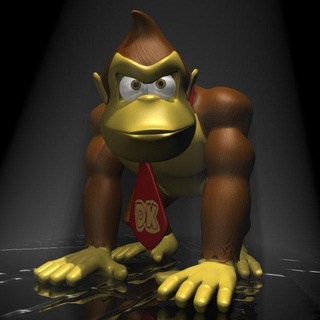 asino kong truccato 3d modello fantasia cartone animato toon gioco scimmia gorilla scimmie Mario supermario animale divertimento carattere singe gorille primate 3d print model - Mito3D