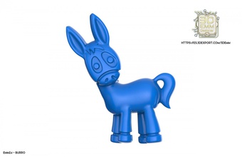 donkey piece component sculpture element gold silver plastic figure farm 3d print model - Mito3D