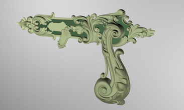 türklinge-Ebene Dekoration fretwork Maßwerk carving Tür 3d print model - Mito3D