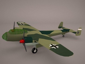 Dornier do 17z 2 jet avión combatiente fuerza Aerea aire Ejército vray aeronave guerra arma militar histórico ww2 Guerra Mundial alemán bombardeo nazi 3d print model - Mito3D