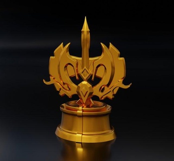 dota 2 hero challenge trophy  scans replicas game challenge award trophy competition win axe esports championship prize cup tournament miniature tabletop gaming competitive collectible achievement fantasy victory  3d print model - Mito3D