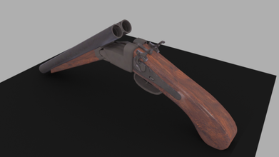 double barrel shotgun 3d model in shotguns 3dexport doublebarrel shottextured sawedoff 3d print model - Mito3D