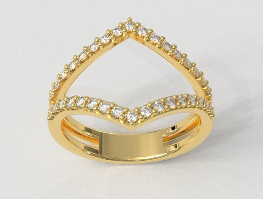 double diamond ring 3d print model in rings 3dexport fashion trendy teen modern classic gold silver jewelry wedding charm printable pauloranieri diamond-ring double-ring gold-ring silver-ring 3d print model - Mito3D