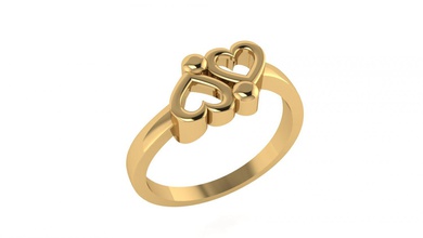 double heart ring free 3d print model in rings 3dexport 3d print model - Mito3D