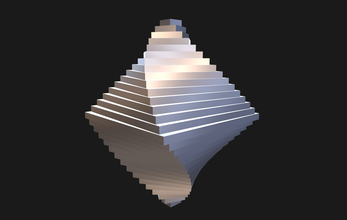 duplo pirâmide vortex espiral do octaedro casal escadas printable imprimir resumo fractal matemática futurista o símbolo escultura rodado infinito a rotação girando decoração 3d print model - Mito3D