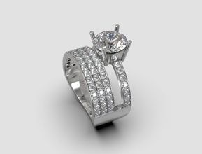 double ring gems accessory brillant brilliant diamant diamond ringdouble ring-fashion beauty gem gift gold 3d print model - Mito3D