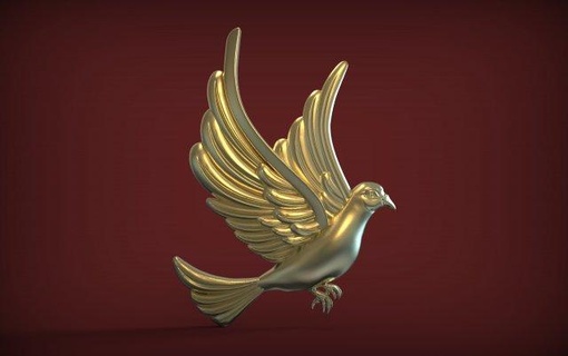 güvercin bas relief 3d Yazdır model heykel Rahatlama kuş oymacılık oyulmuş ruh yazdırılabilir Barış uçan doğa cnc kalıp Artcam melek huzurlu kazlar kolye 3d print model - Mito3D