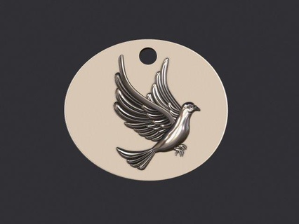 dove pendant pendants white peace symbol pigeon bird angelic peaceful feral wings whitebird nature necklace jewelry swan goose geese love jewellery 3d print model - Mito3D