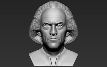 dr emmett brown back to future bust 3d printing print model in sculpture 3dexport emmet doctor marty mc fly michael-j-fox chris lloyd movie hollywood sci-fi character 3d print model - Mito3D