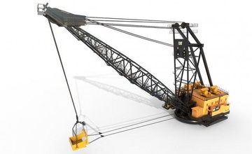 dragline crane 3d model in cow 3dexport truck machine jcb dozer excavator shovel road heavy mining 3d print model - Mito3D
