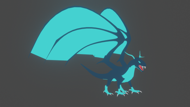 dragon low poly ailes 3d print model - Mito3D