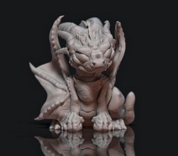 dragon-grumpy 3d print model in sci-fi 3dexport dragon hatchling fantasy monsters dungeonsdragons dungeon drake cutemonster cute 3d print model - Mito3D