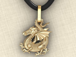dragon 3d print model in pendants 3dexport pendant brooch 3d print model - Mito3D