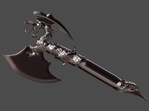 dragon axe modeli 3d baskı ejderha silah soğuk dekoratif 3d print model - Mito3D