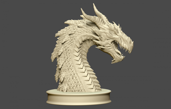 dragon bust creatures rpg 3d print model - Mito3D