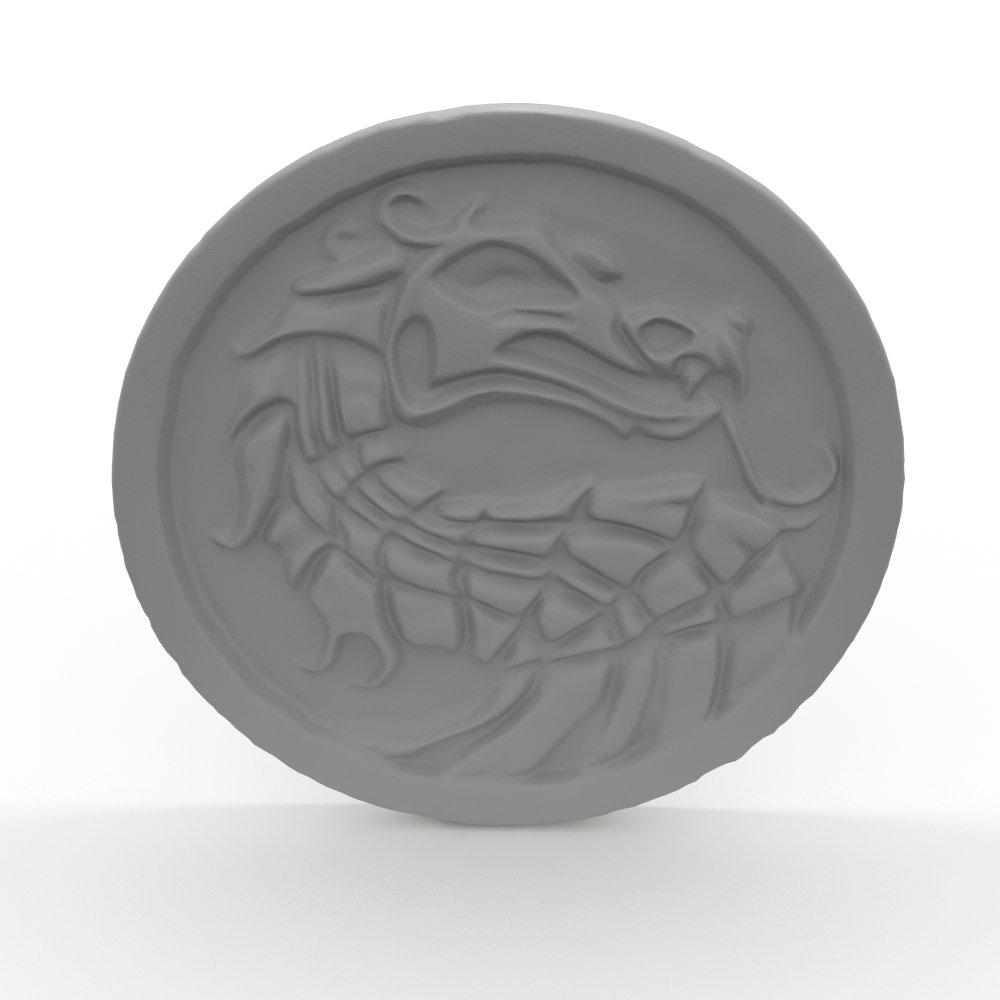 dragon coin 3d print model in coins badges 3dexport printable art 3D print model - Mito3D