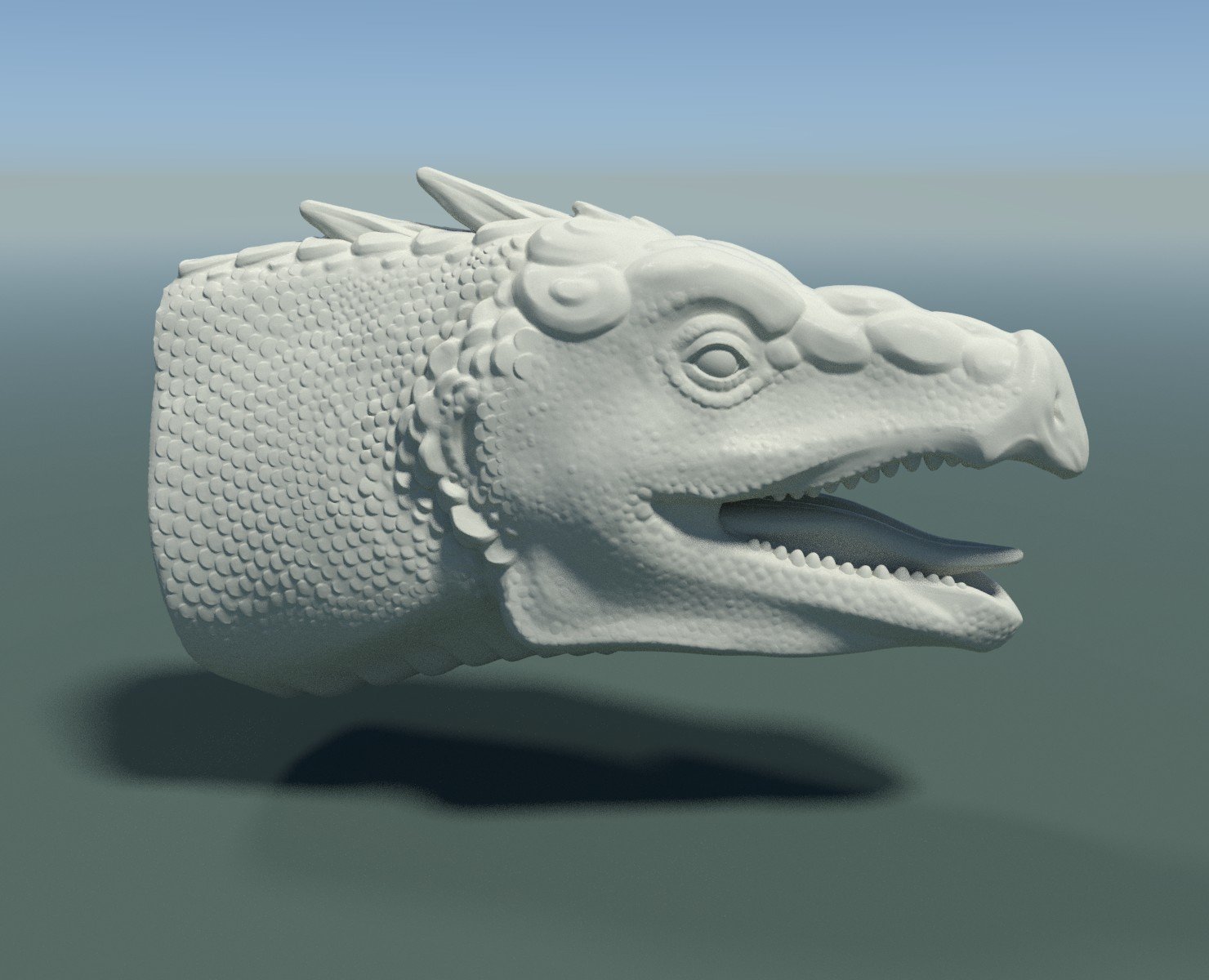 dragon head fantasy reptile 3D print model - Mito3D