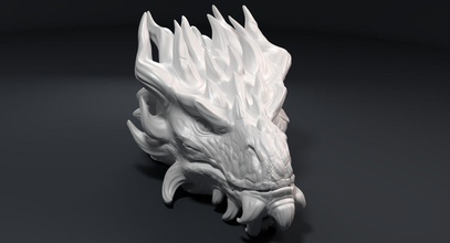 dragon head sculpture art fantasy creature statue magical monsters monster 3dprint dragonhead sculptures 3d print model - Mito3D