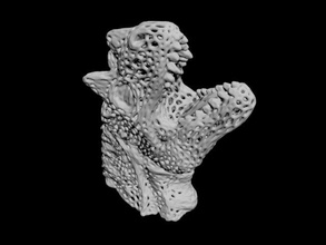 la cabeza del dragón voronoy 3d impresión de fantasía art el busto carácter criatura estatuilla esculpir escultura estatua halloween 3d print model - Mito3D