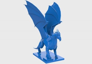 Drachen low poly drucken Spielzeug Lowpoly Vitrine Spiel Requisiten Anlagegut Kreatur artdragon Kunst 3d print model - Mito3D