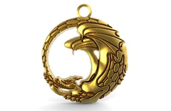 dragon pendanr 6 pendant fantasy creature dino jewelry jewel 3d print model - Mito3D