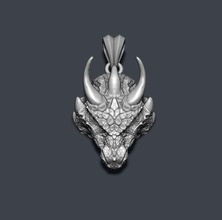 Drachen Anhänger Kunst diamond dracon dragon drakon gold Kopf Juwel Schmuck lion Männlich Männer Natur Halskette - bedruckbar ist set Silber 3d print model - Mito3D