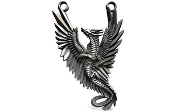 dragon pendant 2 jewelry jewel fantasy art creature medieval 3d print model - Mito3D