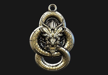 dragon pendentif pendentifs bijoux bijou chinois 3d print model - Mito3D