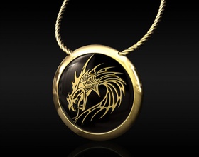 dragon pendentif hommes 3d impression modèle in pendentifs 3dexport bijoux or argent stl imprimable platine animal obj 3d print model - Mito3D