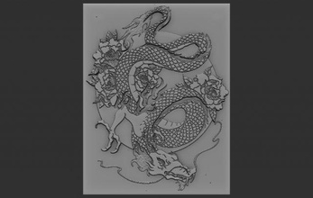 dragon relief reliefs reliefmodel 3dtable 3dtableau 3dprint 3dprinting 3dprinted 3d print model - Mito3D