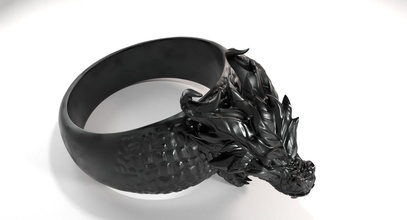 dragon ring dragão anel jóias gem de prata zbrush esculpir pingente a arte 3d print model - Mito3D