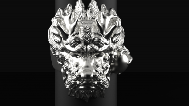 dragão anel 3d impressão modelo in argolas 3dexport ouro prata jóia joalheria escultura imprimível cabeça japão 3D print model - Mito3D
