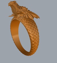 dragon ring aa aaaa aaaaa collection dracon dragonring drakon gold jewellery jewelry pendant rhino rings sculpt zbrush 3d print model - Mito3D