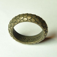 dragon scales ring animal customizable 3d print model - Mito3D