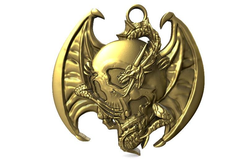 dragon skull pendant jewelry fashion creature 3D print model - Mito3D