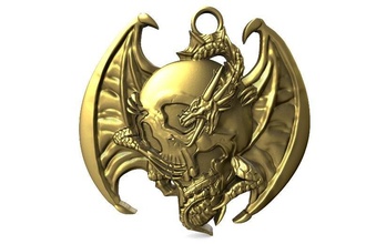 dragon crâne pendentif bijoux mode créature 3d print model - Mito3D
