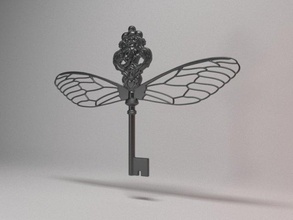 dragonfly key hairclip 3d print model in brooches 3dexport wing animal nature insect hair fashion 3d print model - Mito3D