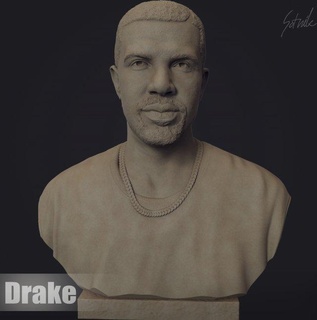 Drake homem músico borda Kanye oeste música cantor celebridade hollywood famoso rihanna atriz Bieber beyonce fracasso gaio cantar miniaturas 3d print model - Mito3D