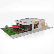 drive-thru fast food restaurant 2 3d model in buildings 3dexport bar eating stand hotdog grill diner inn saloon outlet eat canteen coffee self-service cafeteria 3d print model - Mito3D