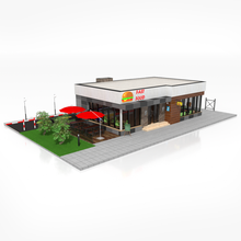 drive fast food restaurant bar eating stand hotdog grill diner inn saloon outlet eat canteen coffee self-service cafeteria 3d print model - Mito3D