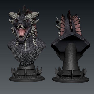 Droogon Büste Skulptur Drachen Monster Flügel Kunst 3d Dämon Teufel böse Zähne 3d print model - Mito3D